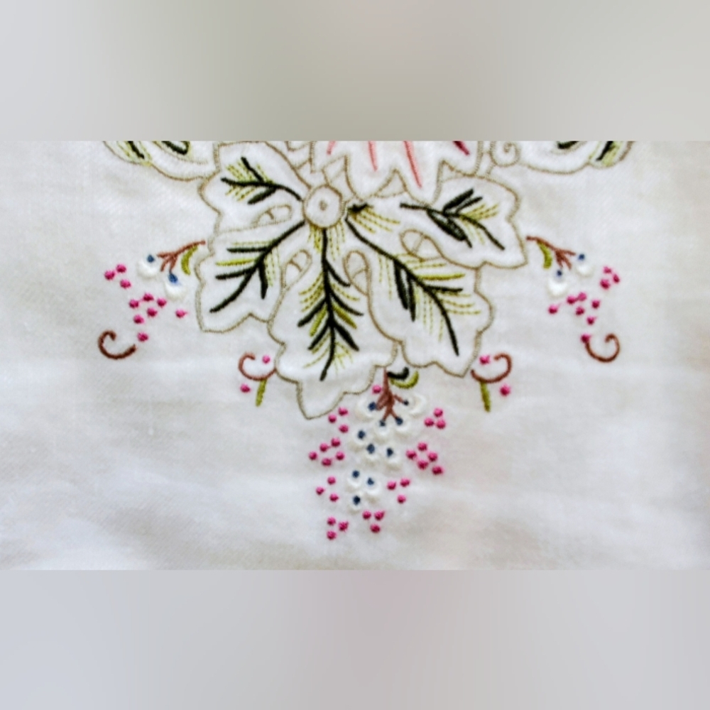 Beautiful Ivory Linen Embroidered Jacket Liz Claiborne - Picture 7 of 10